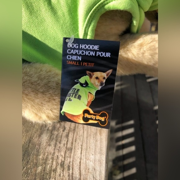 Party Dog Puppy Hoodie Little Monster Costume Green Black Horns NWT - Picture 5 of 5